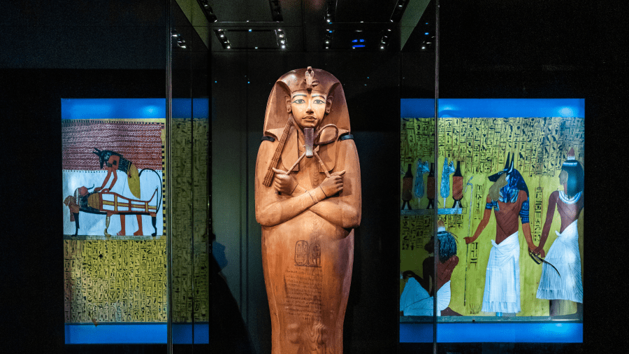 The Coffin of Ramses II at Ramses Exhibition in London